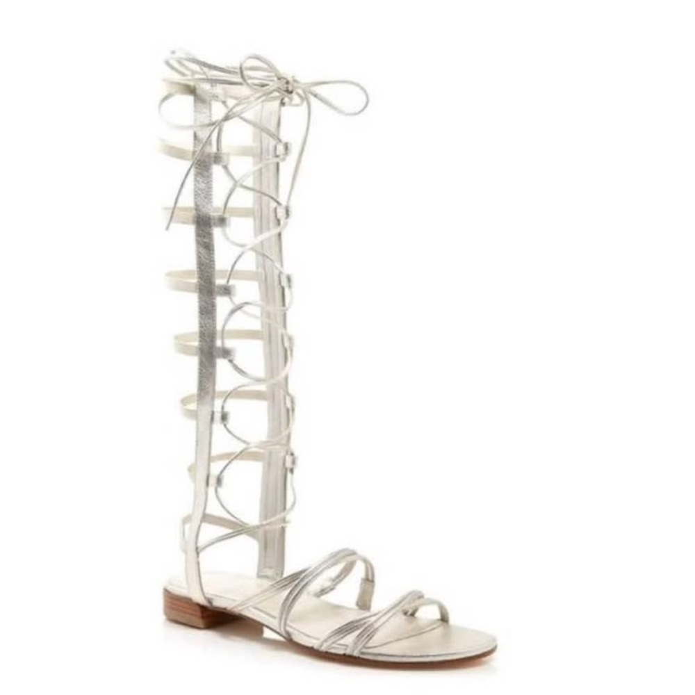 Stuart Weitzman Silver Gladiator Sandals